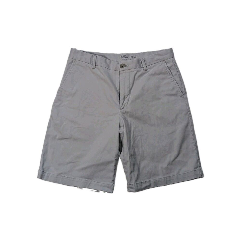 IZOD - Men's Saltwater Stretch Chino Shorts - White Color - Size 30 x 9.5